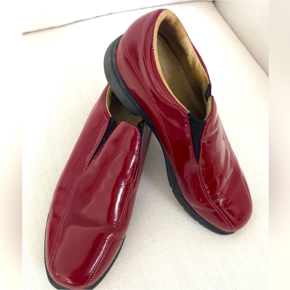 Nike Air Red Patent Leather Slip On Verdana Golf Shoes Size 7